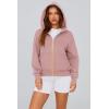 imagePRETTYGARDEN Hoodies for Women Sweatshirt Zip Up Hoodie Fall Fashion 2025 Trendy Long Sleeve Jackets Winter Clothing OutfitsDusty Pink