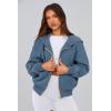 imagePRETTYGARDEN Hoodies for Women Sweatshirt Zip Up Hoodie Fall Fashion 2025 Trendy Long Sleeve Jackets Winter Clothing OutfitsGrey Blue