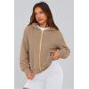 imagePRETTYGARDEN Hoodies for Women Sweatshirt Zip Up Hoodie Fall Fashion 2025 Trendy Long Sleeve Jackets Winter Clothing OutfitsGrey Khaki
