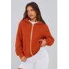 imagePRETTYGARDEN Hoodies for Women Sweatshirt Zip Up Hoodie Fall Fashion 2025 Trendy Long Sleeve Jackets Winter Clothing OutfitsOrange