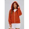 imagePRETTYGARDEN Hoodies for Women Sweatshirt Zip Up Hoodie Fall Fashion 2025 Trendy Long Sleeve Jackets Winter Clothing OutfitsOrange