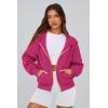 imagePRETTYGARDEN Hoodies for Women Sweatshirt Zip Up Hoodie Fall Fashion 2025 Trendy Long Sleeve Jackets Winter Clothing OutfitsRose Red