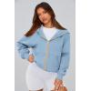 imagePRETTYGARDEN Hoodies for Women Sweatshirt Zip Up Hoodie Fall Fashion 2025 Trendy Long Sleeve Jackets Winter Clothing OutfitsSky Blue