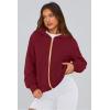 imagePRETTYGARDEN Hoodies for Women Sweatshirt Zip Up Hoodie Fall Fashion 2025 Trendy Long Sleeve Jackets Winter Clothing OutfitsWine Red