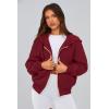 imagePRETTYGARDEN Hoodies for Women Sweatshirt Zip Up Hoodie Fall Fashion 2025 Trendy Long Sleeve Jackets Winter Clothing OutfitsWine Red