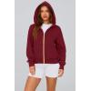 imagePRETTYGARDEN Hoodies for Women Sweatshirt Zip Up Hoodie Fall Fashion 2025 Trendy Long Sleeve Jackets Winter Clothing OutfitsWine Red