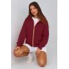 imagePRETTYGARDEN Hoodies for Women Sweatshirt Zip Up Hoodie Fall Fashion 2025 Trendy Long Sleeve Jackets Winter Clothing OutfitsWine Red