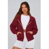 imagePRETTYGARDEN Hoodies for Women Sweatshirt Zip Up Hoodie Fall Fashion 2025 Trendy Long Sleeve Jackets Winter Clothing OutfitsWine Red