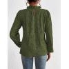 imagePRETTYGARDEN Tops for Women Trendy 2025 Fall Long Sleeve Blouses Dressy Casual Embroidered Eyelet Shirts Going Out OutfitsArmy Green