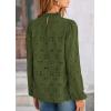 imagePRETTYGARDEN Tops for Women Trendy 2025 Fall Long Sleeve Blouses Dressy Casual Embroidered Eyelet Shirts Going Out OutfitsArmy Green