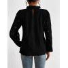 imagePRETTYGARDEN Tops for Women Trendy 2025 Fall Long Sleeve Blouses Dressy Casual Embroidered Eyelet Shirts Going Out OutfitsBlack