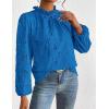 imagePRETTYGARDEN Tops for Women Trendy 2025 Fall Long Sleeve Blouses Dressy Casual Embroidered Eyelet Shirts Going Out OutfitsBrilliant Blue