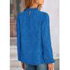 imagePRETTYGARDEN Tops for Women Trendy 2025 Fall Long Sleeve Blouses Dressy Casual Embroidered Eyelet Shirts Going Out OutfitsBrilliant Blue