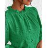 imagePRETTYGARDEN Tops for Women Trendy 2025 Fall Long Sleeve Blouses Dressy Casual Embroidered Eyelet Shirts Going Out OutfitsGreen