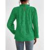 imagePRETTYGARDEN Tops for Women Trendy 2025 Fall Long Sleeve Blouses Dressy Casual Embroidered Eyelet Shirts Going Out OutfitsGreen