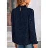 imagePRETTYGARDEN Tops for Women Trendy 2025 Fall Long Sleeve Blouses Dressy Casual Embroidered Eyelet Shirts Going Out OutfitsNavy