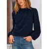 imagePRETTYGARDEN Tops for Women Trendy 2025 Fall Long Sleeve Blouses Dressy Casual Embroidered Eyelet Shirts Going Out OutfitsNavy