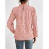 imagePRETTYGARDEN Tops for Women Trendy 2025 Fall Long Sleeve Blouses Dressy Casual Embroidered Eyelet Shirts Going Out OutfitsPink