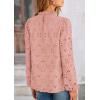 imagePRETTYGARDEN Tops for Women Trendy 2025 Fall Long Sleeve Blouses Dressy Casual Embroidered Eyelet Shirts Going Out OutfitsPink