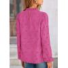 imagePRETTYGARDEN Tops for Women Trendy 2025 Fall Long Sleeve Blouses Dressy Casual Embroidered Eyelet Shirts Going Out OutfitsRose Red