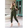 imagePRETTYGARDEN Women Fall 2 Piece Lounge Outfit Long Sleeve Tops High Waisted Jogger Pants Set Spring Travel Clothes TracksuitArmy Green