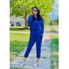 imagePRETTYGARDEN Women Fall 2 Piece Lounge Outfit Long Sleeve Tops High Waisted Jogger Pants Set Spring Travel Clothes TracksuitBlue