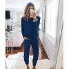 imagePRETTYGARDEN Women Fall 2 Piece Lounge Outfit Long Sleeve Tops High Waisted Jogger Pants Set Spring Travel Clothes TracksuitDark Blue
