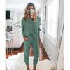 imagePRETTYGARDEN Women Fall 2 Piece Lounge Outfit Long Sleeve Tops High Waisted Jogger Pants Set Spring Travel Clothes TracksuitLight Green
