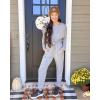 imagePRETTYGARDEN Women Fall 2 Piece Lounge Outfit Long Sleeve Tops High Waisted Jogger Pants Set Spring Travel Clothes TracksuitLight Grey