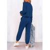 imagePRETTYGARDEN Women Fall 2 Piece Lounge Outfit Long Sleeve Tops High Waisted Jogger Pants Set Spring Travel Clothes TracksuitPatterneddark Blue