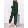 imagePRETTYGARDEN Women Fall 2 Piece Lounge Outfit Long Sleeve Tops High Waisted Jogger Pants Set Spring Travel Clothes TracksuitPatterneddark Green