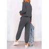 imagePRETTYGARDEN Women Fall 2 Piece Lounge Outfit Long Sleeve Tops High Waisted Jogger Pants Set Spring Travel Clothes TracksuitPatterneddark Grey