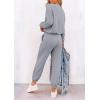 imagePRETTYGARDEN Women Fall 2 Piece Lounge Outfit Long Sleeve Tops High Waisted Jogger Pants Set Spring Travel Clothes TracksuitPatternedgrey