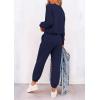 imagePRETTYGARDEN Women Fall 2 Piece Lounge Outfit Long Sleeve Tops High Waisted Jogger Pants Set Spring Travel Clothes TracksuitPatternednavy