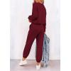 imagePRETTYGARDEN Women Fall 2 Piece Lounge Outfit Long Sleeve Tops High Waisted Jogger Pants Set Spring Travel Clothes TracksuitPatternedwine Red