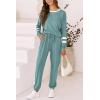imagePRETTYGARDEN Women Fall 2 Piece Lounge Outfit Long Sleeve Tops High Waisted Jogger Pants Set Spring Travel Clothes TracksuitStriped Fruit Green