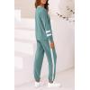 imagePRETTYGARDEN Women Fall 2 Piece Lounge Outfit Long Sleeve Tops High Waisted Jogger Pants Set Spring Travel Clothes TracksuitStriped Fruit Green