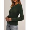 imagePRETTYGARDEN Womens 2025 Fall Cardigan Sweaters Lightweight Long Sleeve Button up Ribbed Knit Tops Winter Fashion ClothesArmy Green