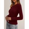imagePRETTYGARDEN Womens 2025 Fall Cardigan Sweaters Lightweight Long Sleeve Button up Ribbed Knit Tops Winter Fashion ClothesBurgundy