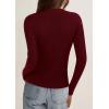 imagePRETTYGARDEN Womens 2025 Fall Cardigan Sweaters Lightweight Long Sleeve Button up Ribbed Knit Tops Winter Fashion ClothesBurgundy