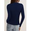 imagePRETTYGARDEN Womens 2025 Fall Cardigan Sweaters Lightweight Long Sleeve Button up Ribbed Knit Tops Winter Fashion ClothesNavy Blue
