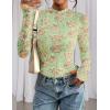 imagePRETTYGARDEN Womens 2025 Fall Mesh Floral Blouses Long Sleeve Going Out Tops Slim Fitted Shirts Date Night OutfitsFloral Green