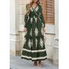 imagePRETTYGARDEN Womens 2025 Fall Wedding Guest Dresses Boho Floral Long Sleeve V Neck Flowy Elegant Maxi Dress Beach ClothesFloral Army Green Apricot