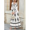 imagePRETTYGARDEN Womens 2025 Fall Wedding Guest Dresses Boho Floral Long Sleeve V Neck Flowy Elegant Maxi Dress Beach ClothesFloral White Black