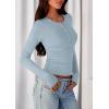 imagePRETTYGARDEN Womens Casual Long Sleeve Tops 2025 Fall Crew Neck Fitted Henley Shirts Basic Tee Blouse Knit Going Out OutfitsSky Blue