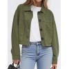imagePRETTYGARDEN Womens Faux Suede Cropped Jacket Casual Lightweight Fall Fashion 2025 Winter Coats Outerwear Trendy ClothesArmy Green