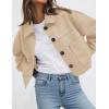 imagePRETTYGARDEN Womens Faux Suede Cropped Jacket Casual Lightweight Fall Fashion 2025 Winter Coats Outerwear Trendy ClothesBeige