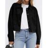 imagePRETTYGARDEN Womens Faux Suede Cropped Jacket Casual Lightweight Fall Fashion 2025 Winter Coats Outerwear Trendy ClothesBlack