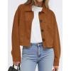 imagePRETTYGARDEN Womens Faux Suede Cropped Jacket Casual Lightweight Fall Fashion 2025 Winter Coats Outerwear Trendy ClothesBrown