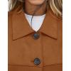 imagePRETTYGARDEN Womens Faux Suede Cropped Jacket Casual Lightweight Fall Fashion 2025 Winter Coats Outerwear Trendy ClothesBrown